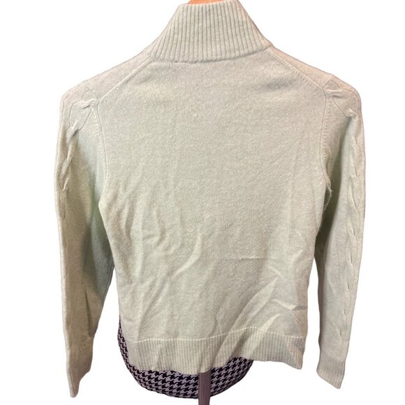 Caslon Light Green Mock Neck 1/4 Zip Long Sleeve Cashmere Sweater Sz XS - Picture 2 of 9